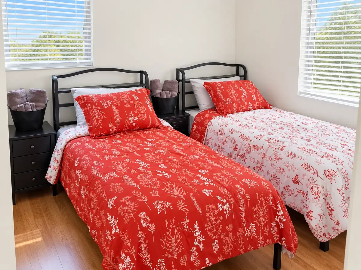 Two fully furnished beds in a LeGrand Living shared bedroom
